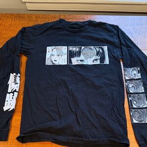 Black Graphic Long Sleeve Shirt